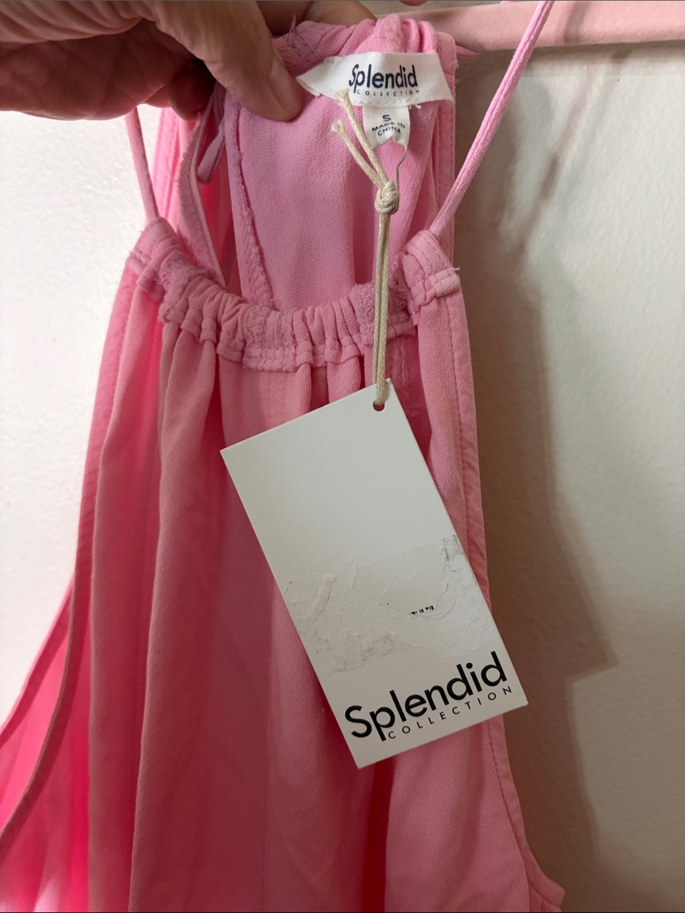 Splendid Pink Halter Shorts Romper - Picture 3 of 6